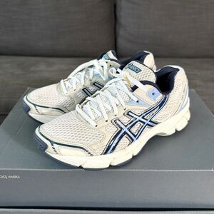 ASICS GEL-180 TR Retro Running Shoe White Navy Silver Women's Size 8